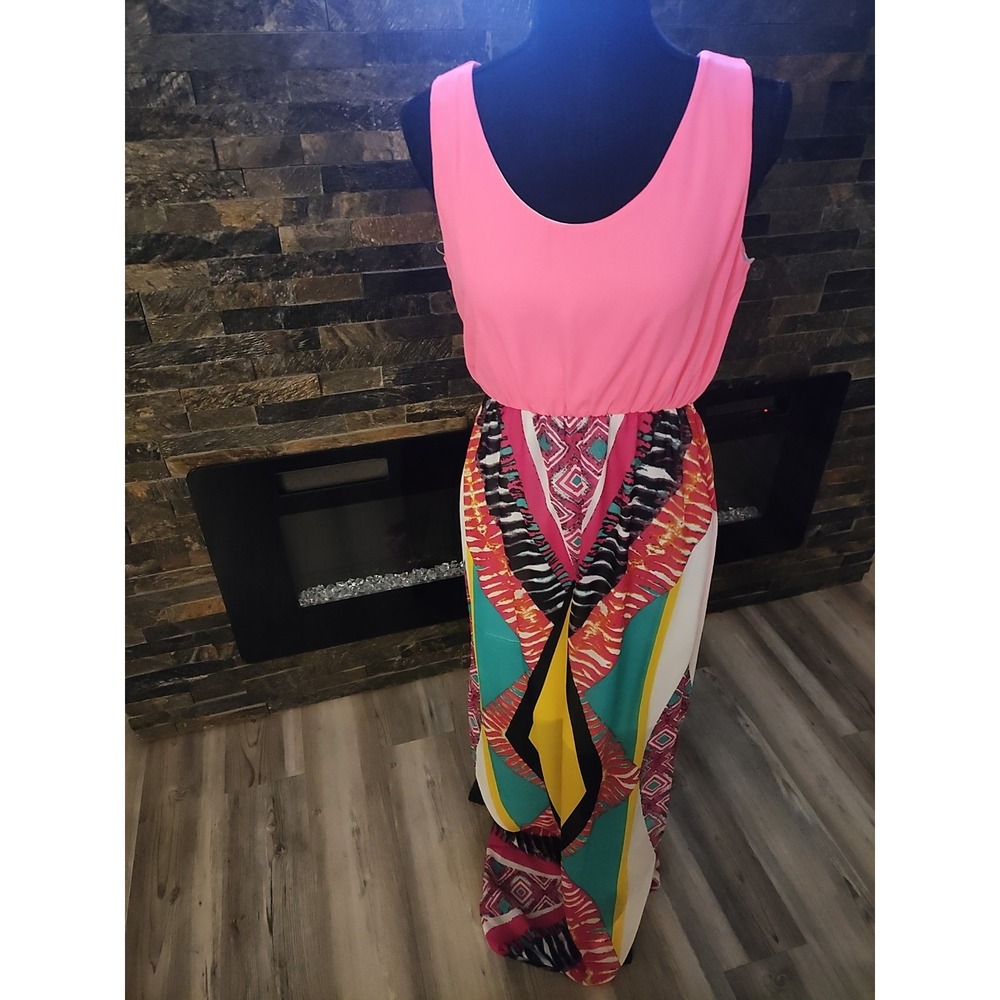 Rachel Kate Fashion Collection Long Bright Maxi Dress Size Small New Without...